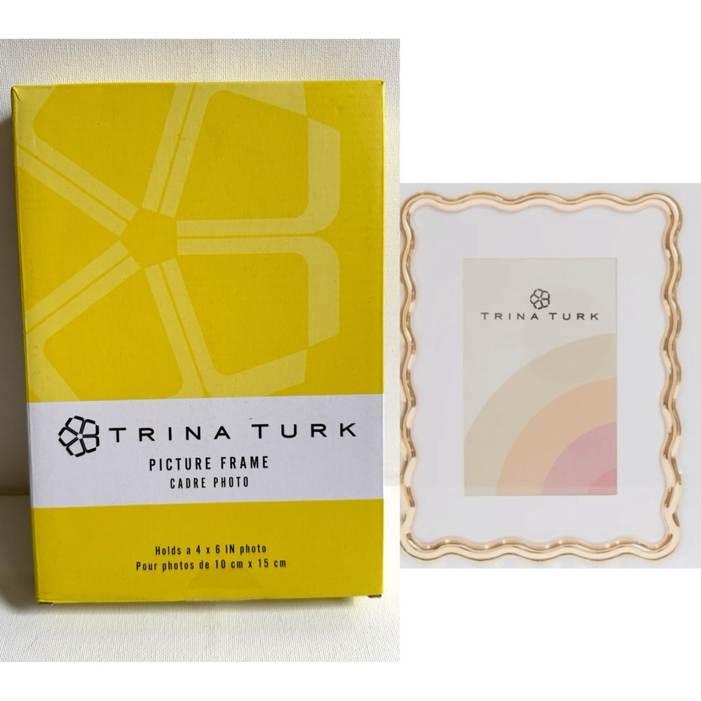 Trina Turk Gold Wave Picture Frame 4x6 New In Box Modern Glam Home Decor